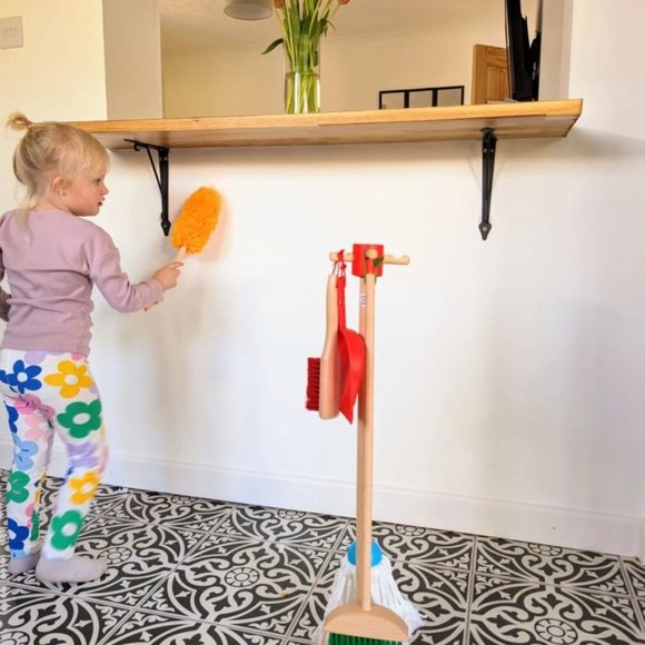 Melissa & Doug New 6pc Wooden Set - Premium Broom, Duster & Mop Toy Set for Kids - Picture 12 of 13